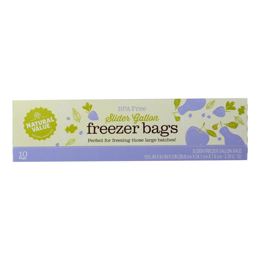 Natural Value - Storage Bags Gallon Frzr - Case Of 12 - 10 Ct - Maras Green
