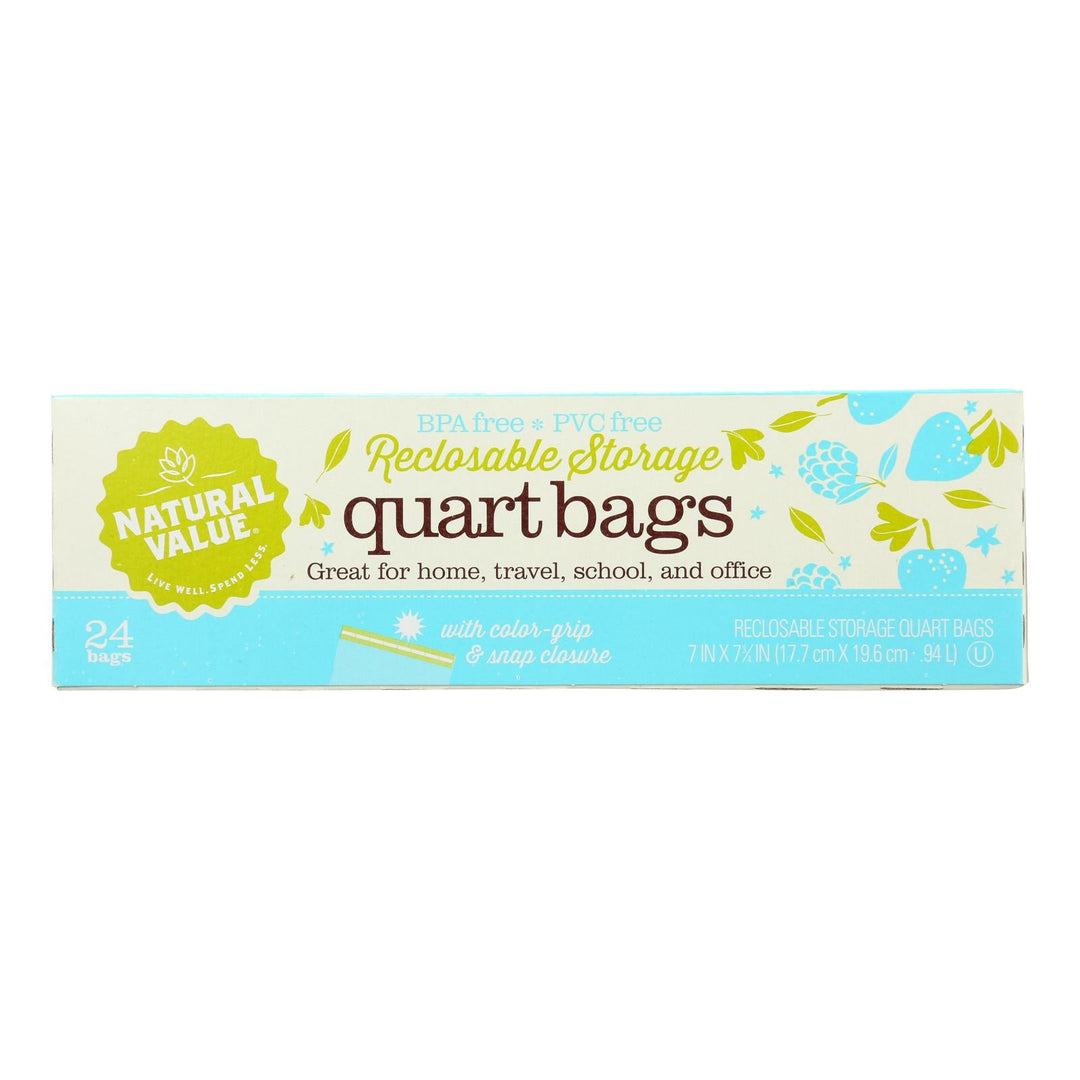 Natural Value - Storage Bags Qt Reclsable - Case Of 12 - 24 Ct - Maras Green