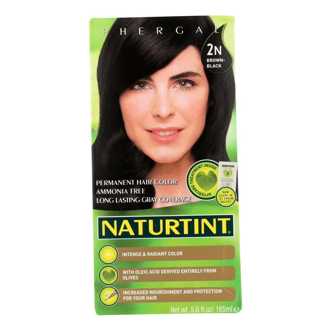 Naturtint Hair Color - Permanent - 2n - Brown Black - 5.28 Oz - Maras Green