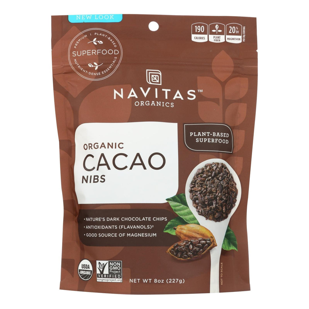 Navitas Naturals Cacao Nibs - Organic - Raw - 8 Oz - Case Of 12 - Maras Green