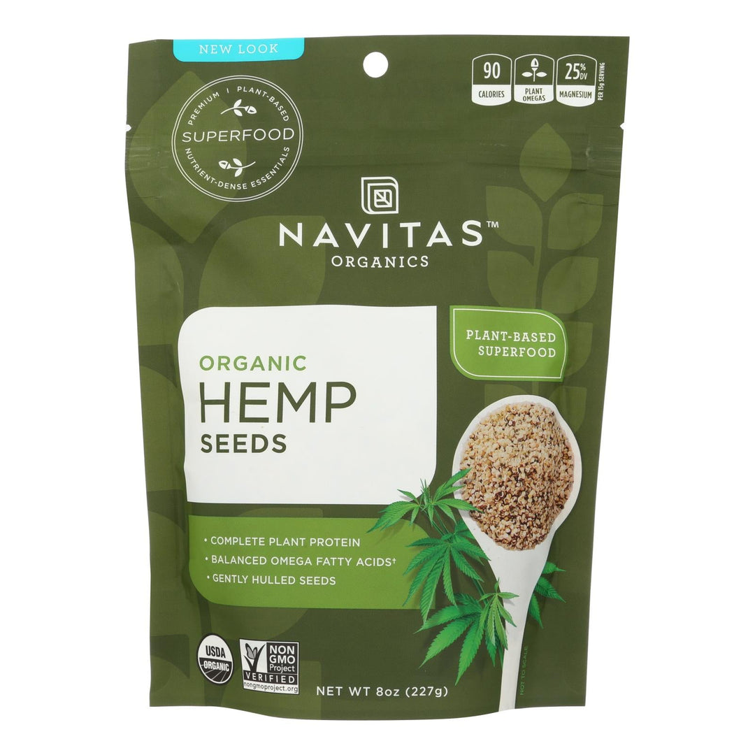 Navitas Naturals Hemp Seeds - Organic - Shelled - 8 Oz - Case Of 12 - Maras Green