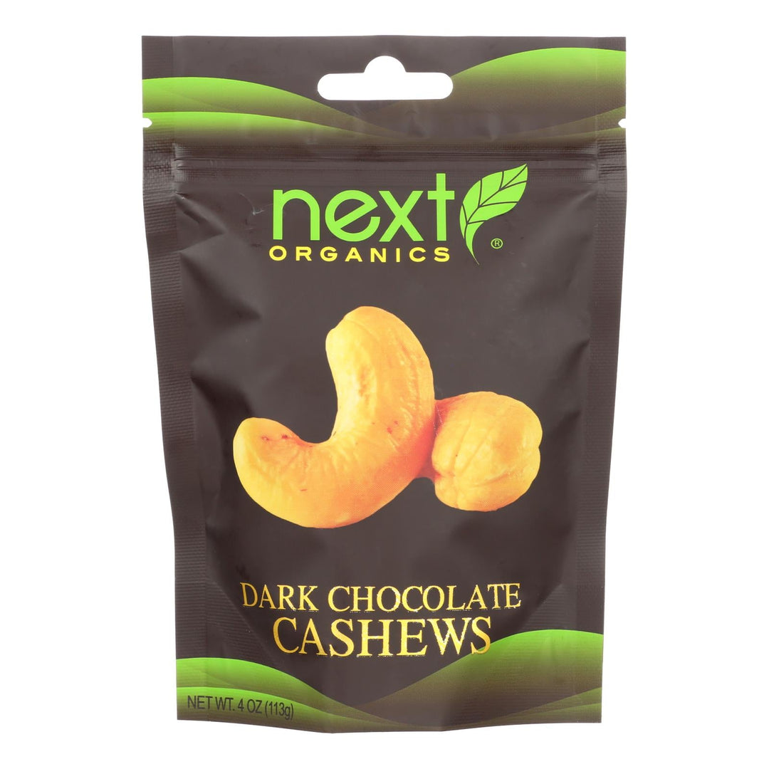 Next Organics Cashews, Dark Chocolate - Case Of 6 - 4 Oz - Maras Green