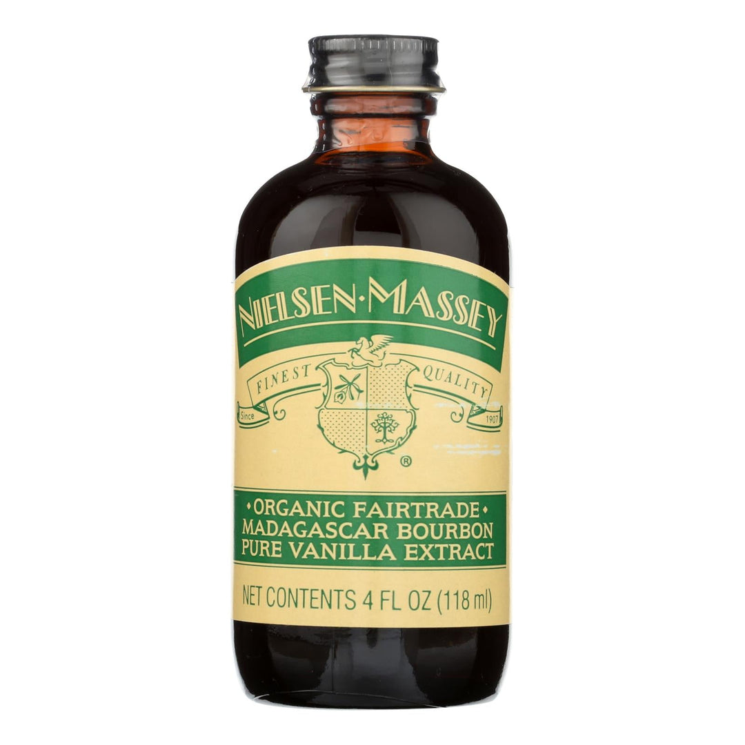 Nielsen Massey Organic Fairtrade Madagascar Bourbon Pure Vanilla Extract - Case Of 8 - 4 Fz - Maras Green