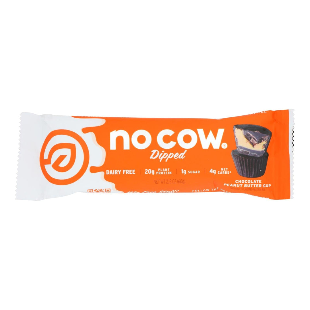 No Cow Bar - Bar Chocolate Peanut Butter Cup - Case Of 12 - 2.12 Oz - Maras Green