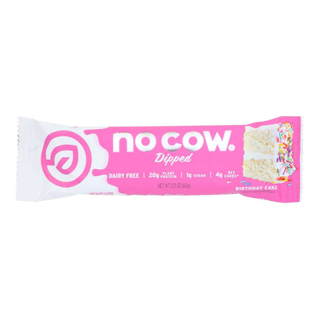 No Cow Bar - Bar Dipped Birthday Cake - Case Of 12 - 2.12 Oz - Maras Green