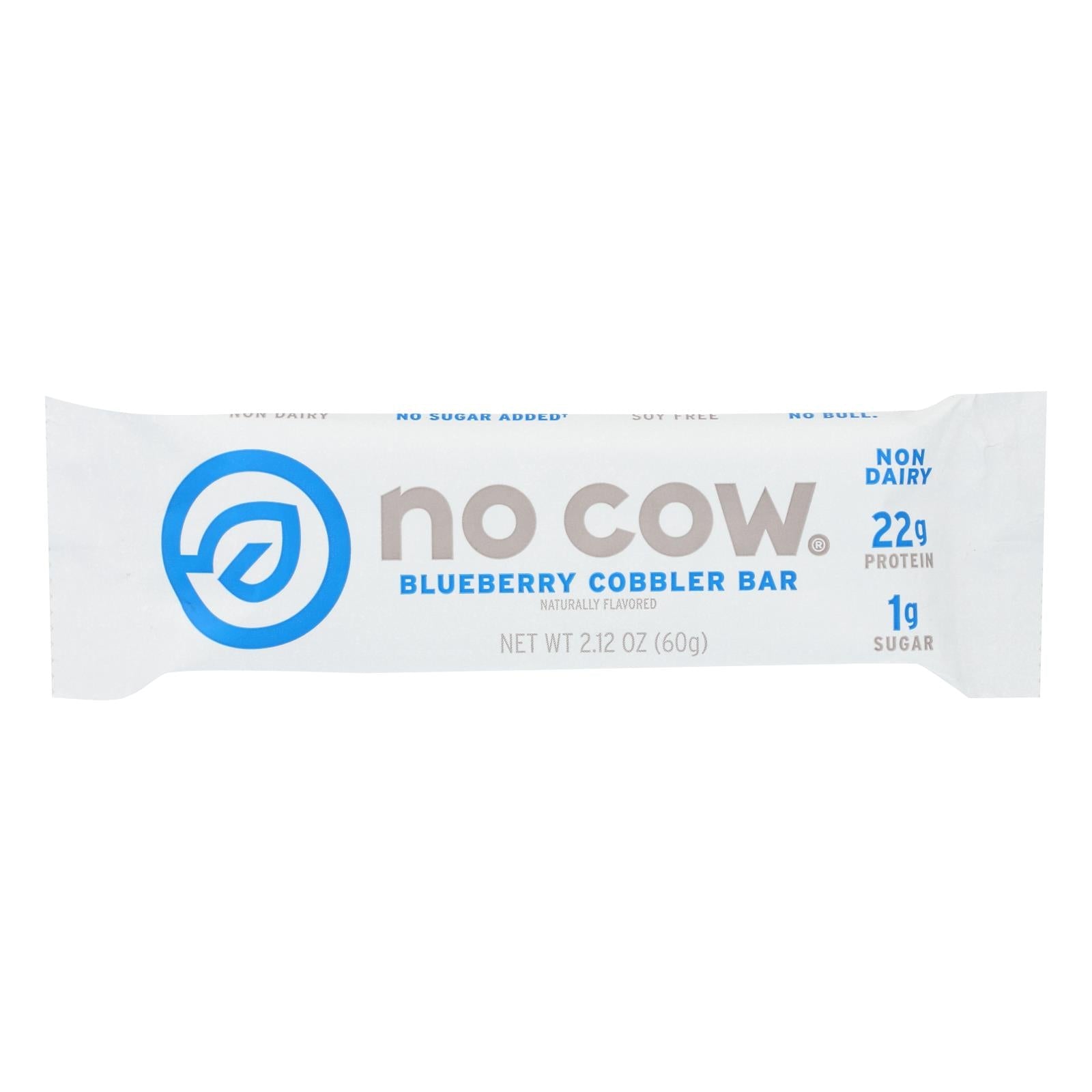 No Cow Bar Blueberry Cobbler Bar - Case Of 12 - 2.12 Oz - Maras Green