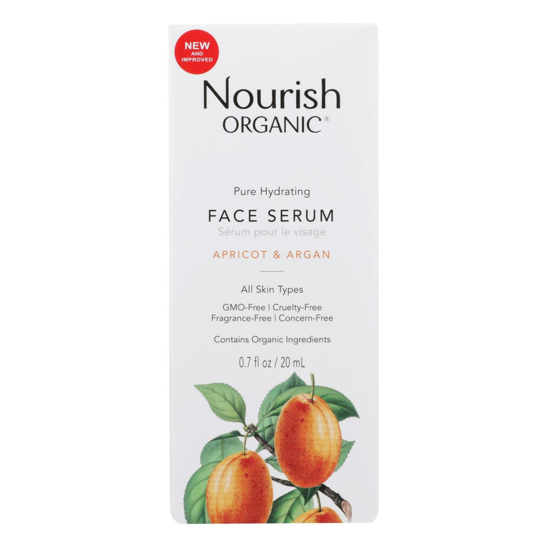Nourish Organic Face Serum - Pure Hydrating Argan Apricot And Rosehip - .7 Oz - Maras Green