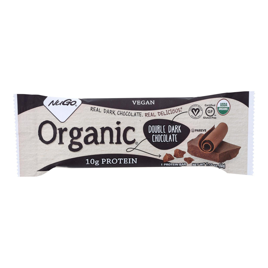 Nugo Nutrition Bar - Organic Double Dark Chocolate - 1.76 Oz - Case Of 12 - Maras Green