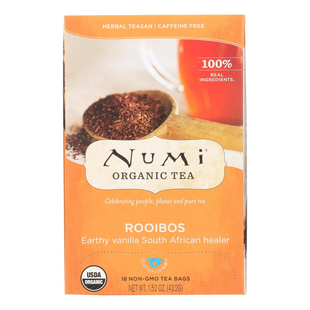 Numi Red Mellow Bush Rooibos Tea - 18 Tea Bags - Case Of 6 - Maras Green