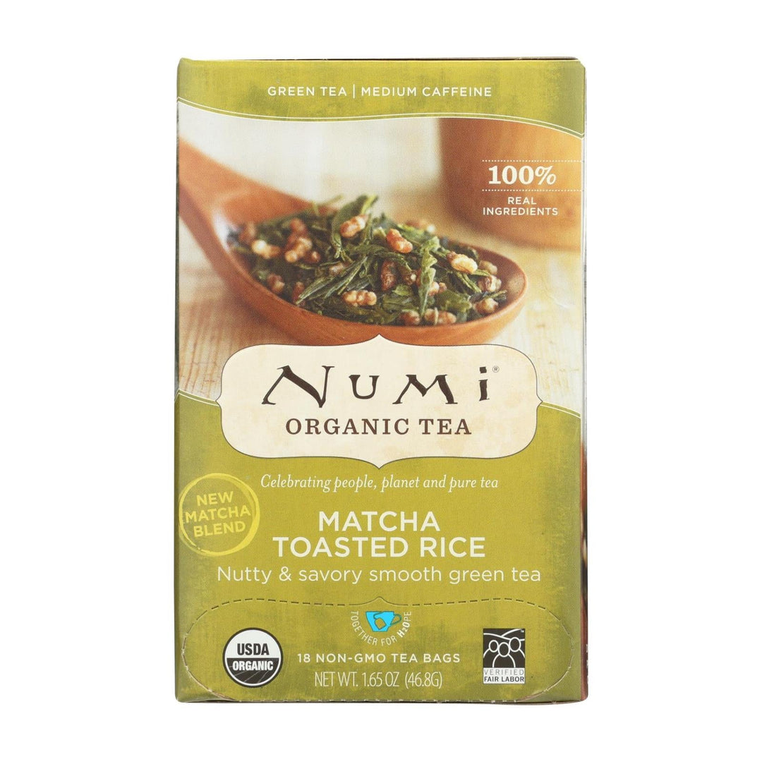 Numi Tea Toasted Rice Green Tea - Organic - Case Of 6 - 18 Bags - Maras Green