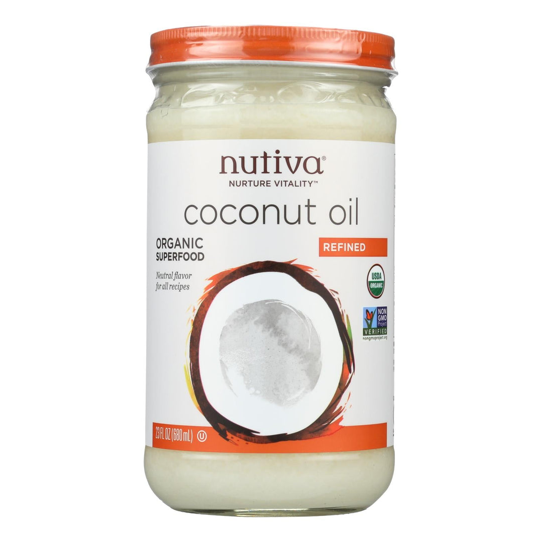 Nutiva Organic Coconut Oil - Refined - Case Of 6 - 23 Fl Oz. - Maras Green