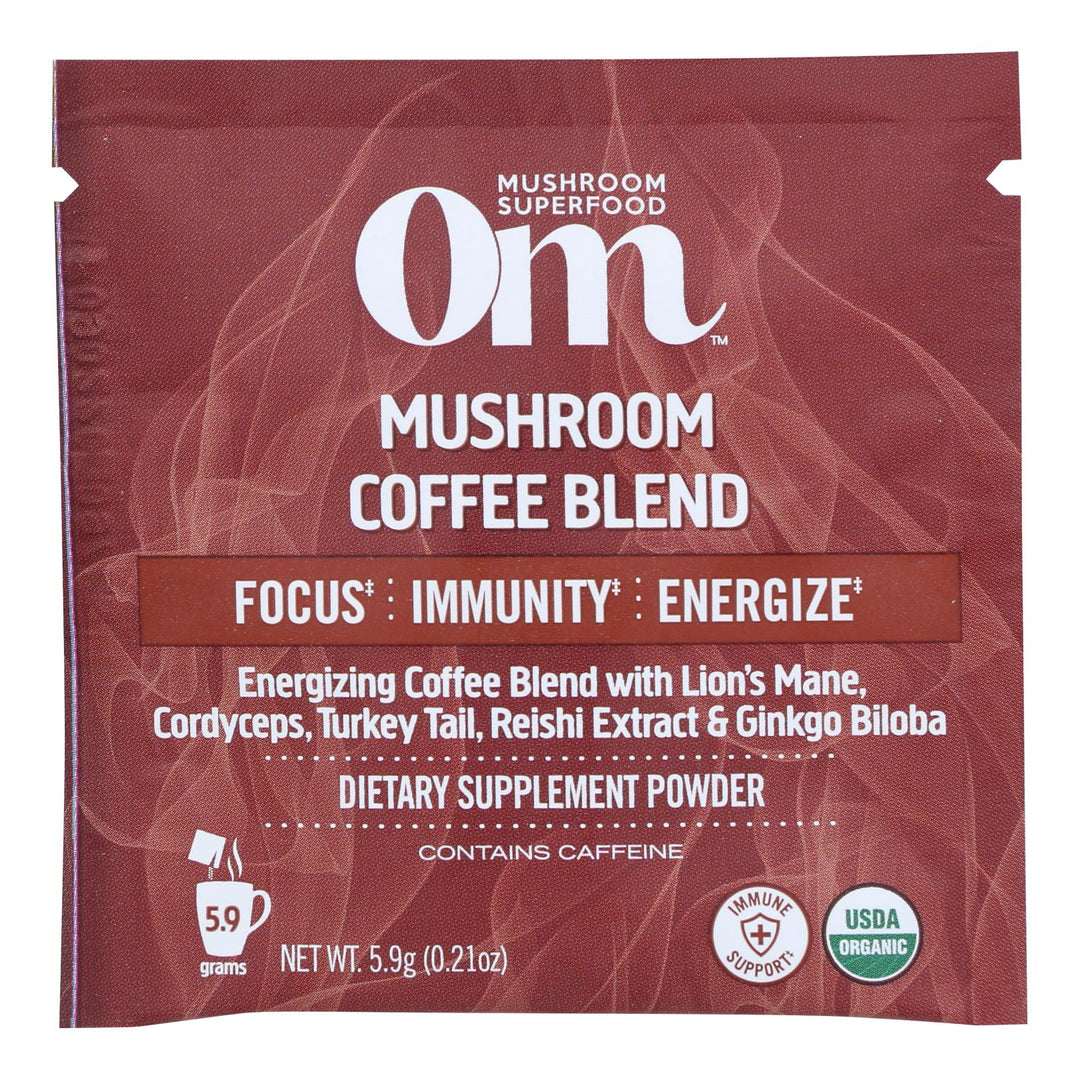 Om - Coffee Mushroom Blend - Case Of 10 - .20 Oz - Maras Green