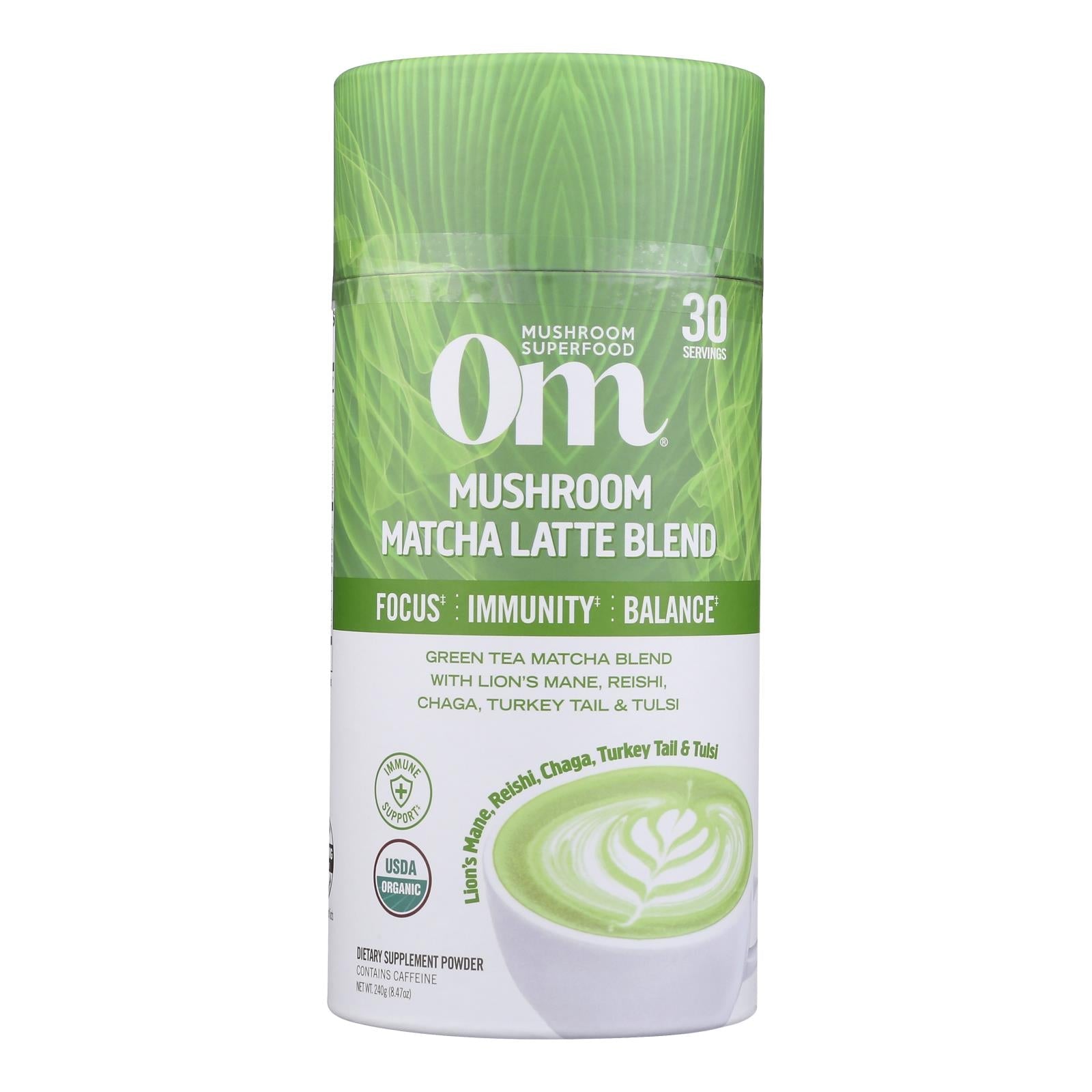 Om - Green Tea Matcha Latte - 1 Each - 8.47 Oz - Maras Green