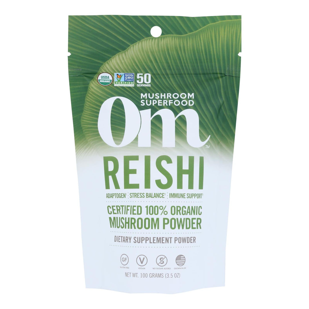 Om - Reishi Organic Powder 100grm - 1 Each - 3.5 Oz - Maras Green