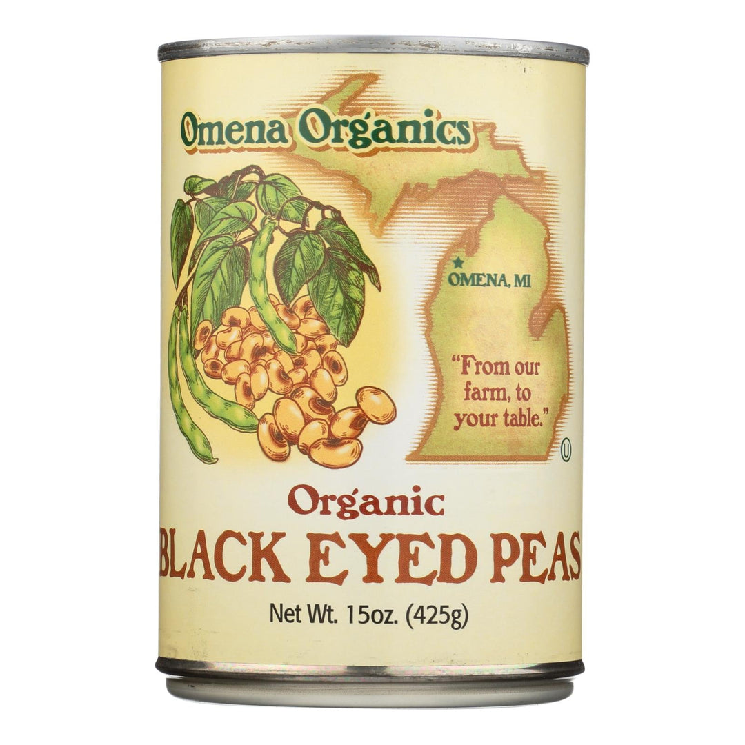 Omena Organics - Peas Black Eyed - Case Of 12 - 15 Oz - Maras Green