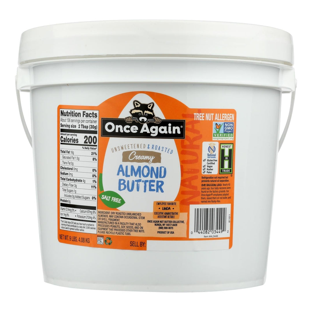 Once Again Almond Butter Smooth - Single Bulk Item - 9lb - Maras Green