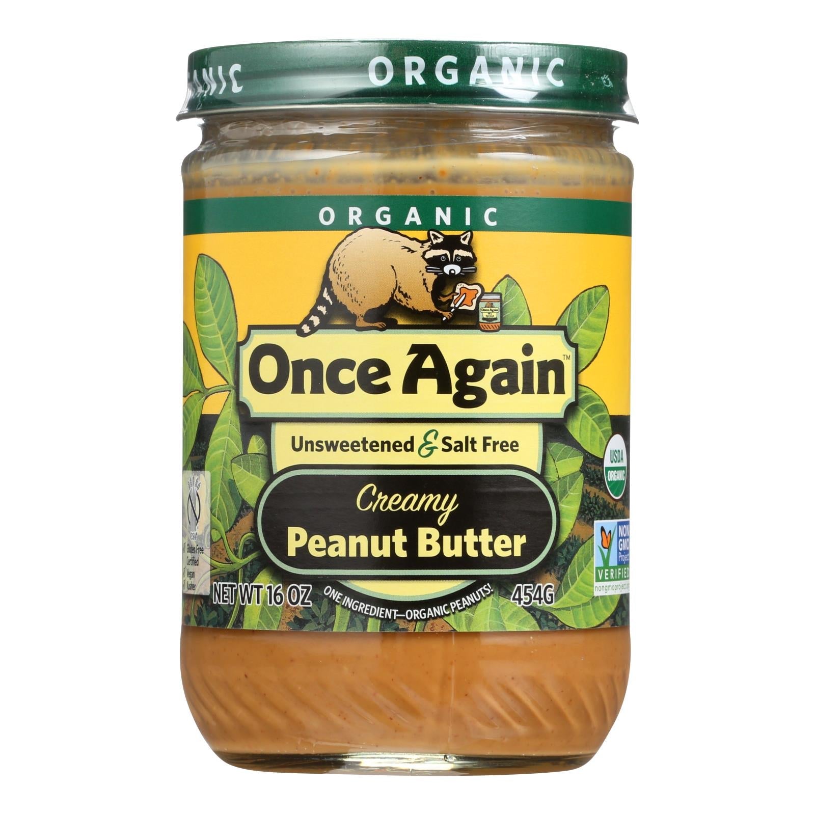 Once Again - Peanut Butter Smooth Ns - Case Of 6 - 16 Oz - Maras Green