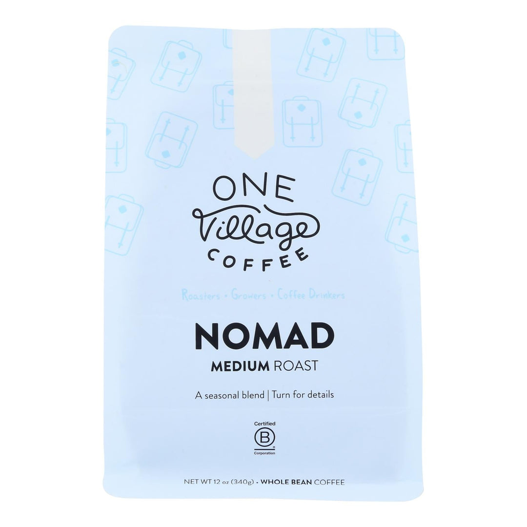 One Village Coffee - Coffee Nomad Medium Whole Bean - Case Of 6 - 12 Oz - Maras Green