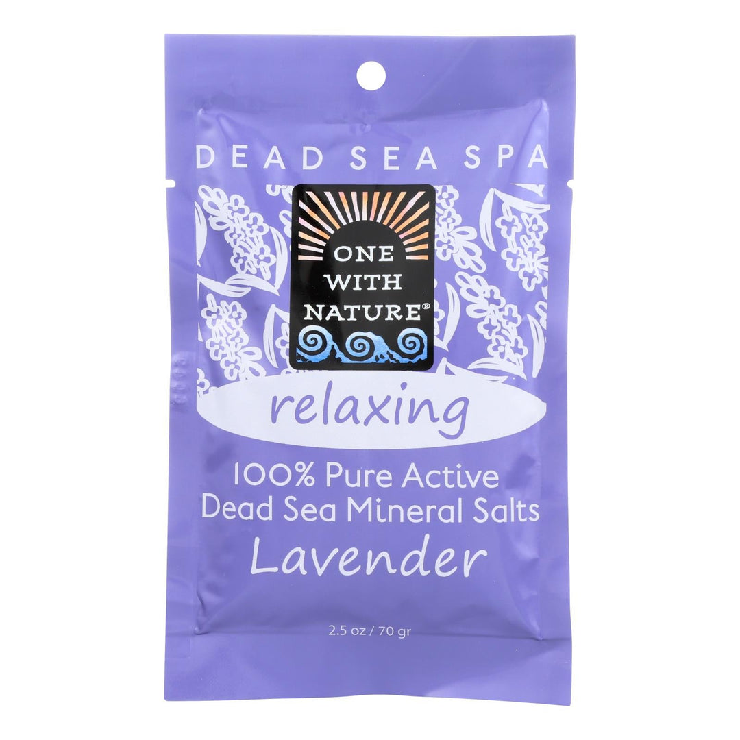 One With Nature Relaxing Lavender Dead Sea Mineral - Salt Bath - Case Of 6 - 2.5 Oz. - Maras Green