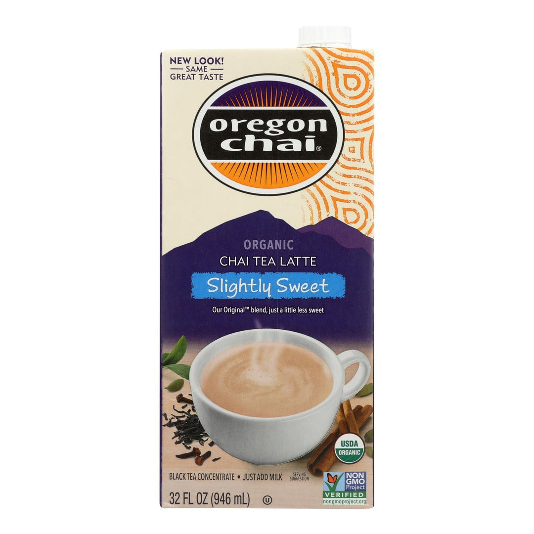 Oregon Chai Original Chai Tea Latte Concentrate - Slightly Sweet - Case Of 6 - 32 Fl Oz. - Maras Green