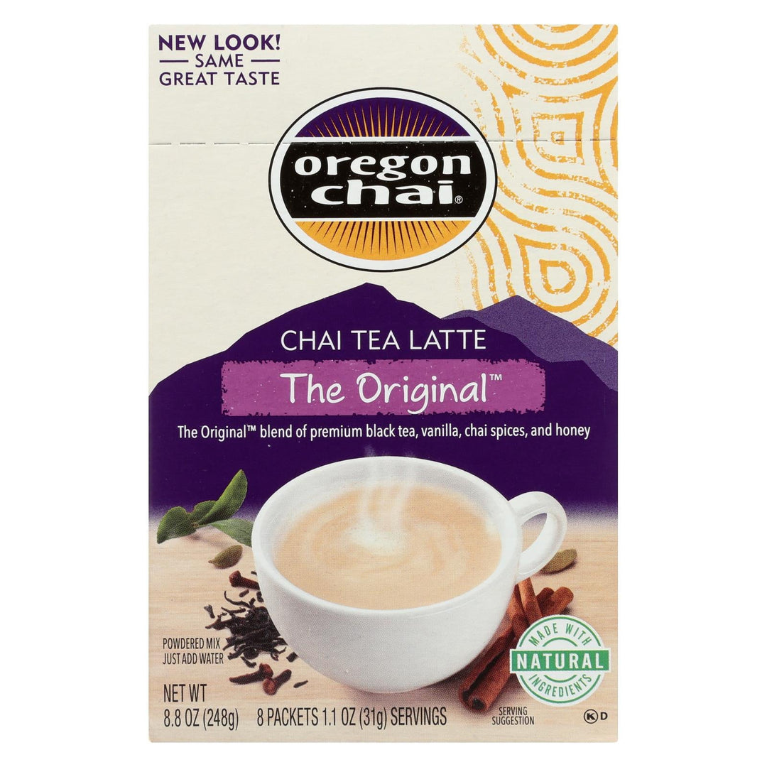Oregon Chai Tea Latte Mix - The Original - Case Of 6 - 8 Count - Maras Green