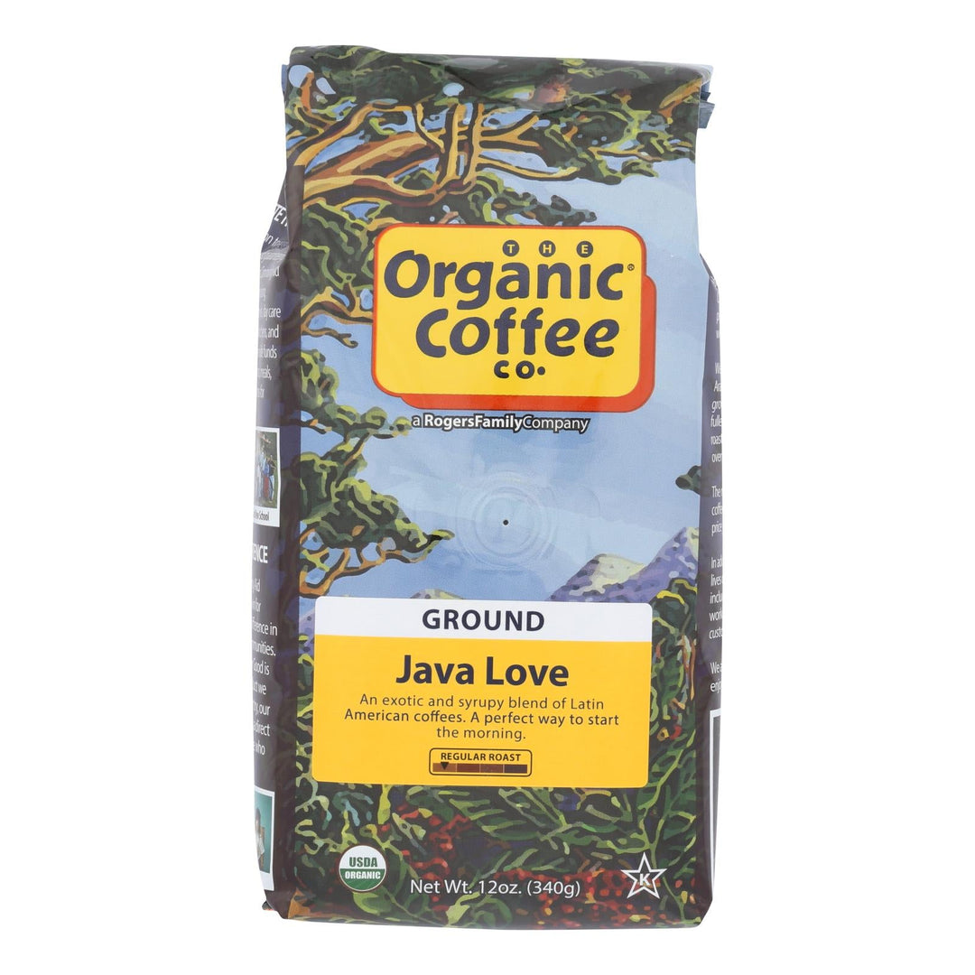Organic Coffee Company Ground Coffee - Java Love - Case Of 6 - 12 Oz. - Maras Green
