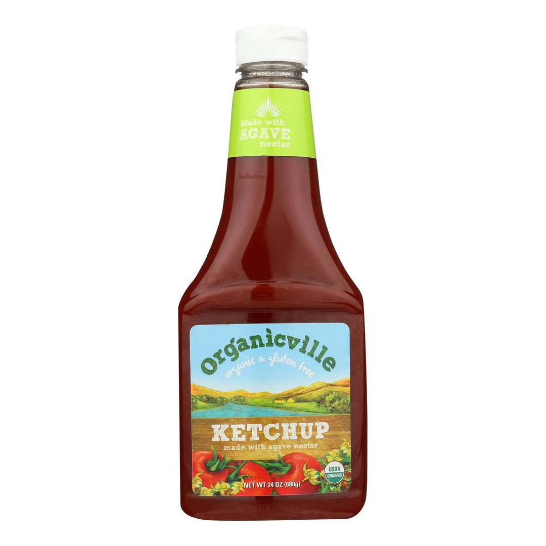 Organic Ville Organic Ketchup - Tomato - Case Of 12 - 24 Oz. - Maras Green