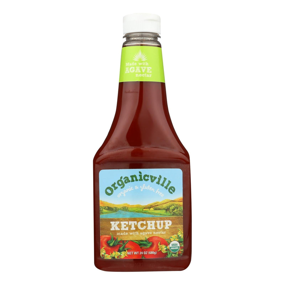 Organic Ville Organic Ketchup - Tomato - Case Of 12 - 24 Oz. - Maras Green