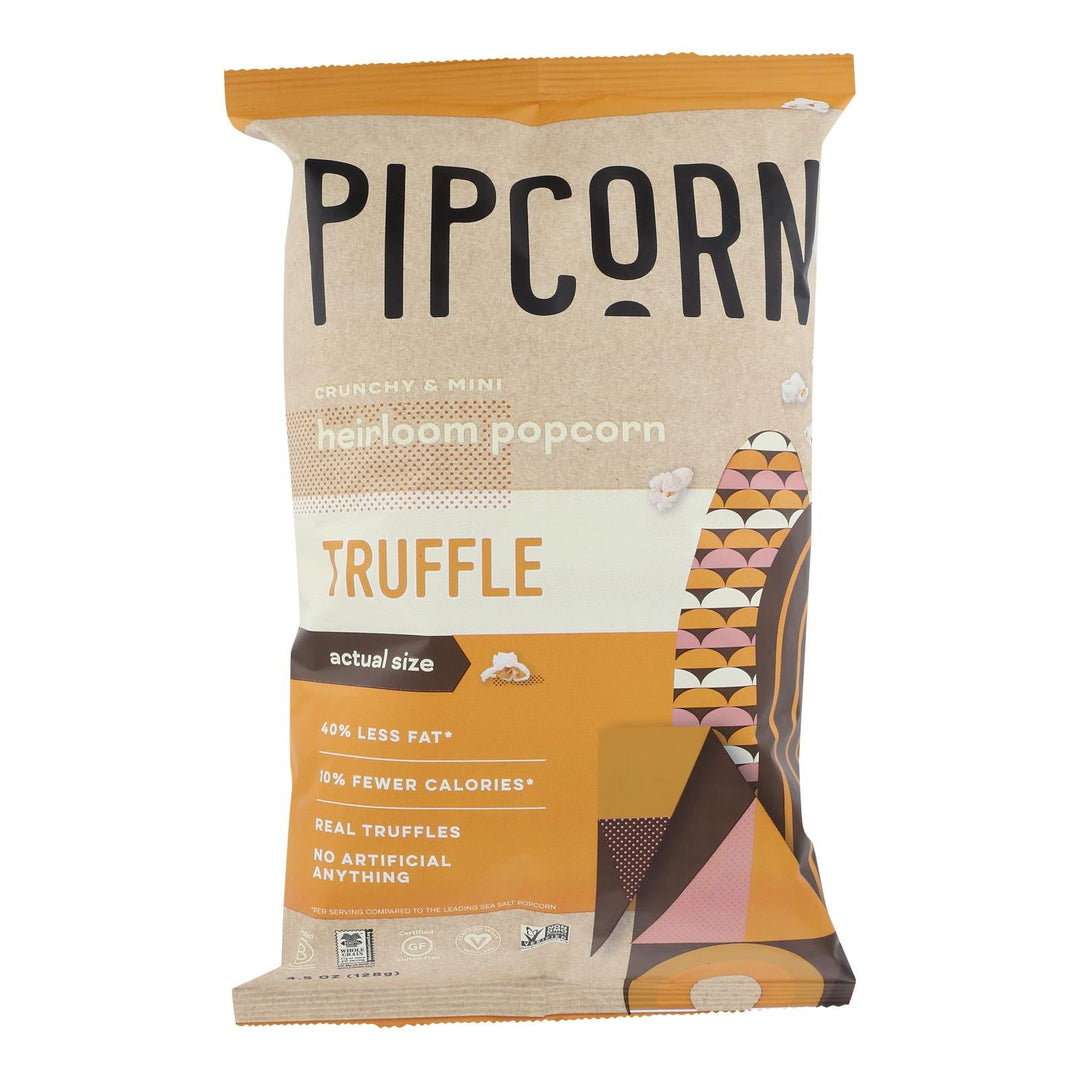 Pipcorn Mini Popcorn - Truffle - Case Of 12 - 4 Oz. - Maras Green