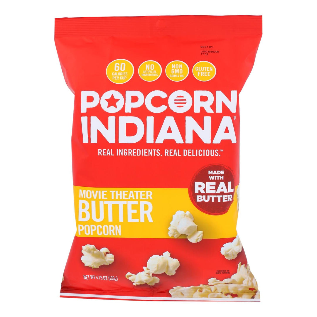 Popcorn Indiana Popcorn - Movie Theater - Case Of 12 - 4.75 Oz. - Maras Green