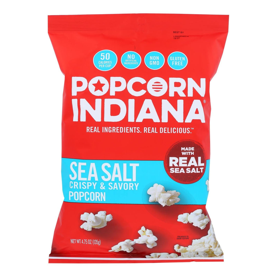 Popcorn Indiana Popcorn - Sea Salt - Case Of 12 - 4.75 Oz. - Maras Green