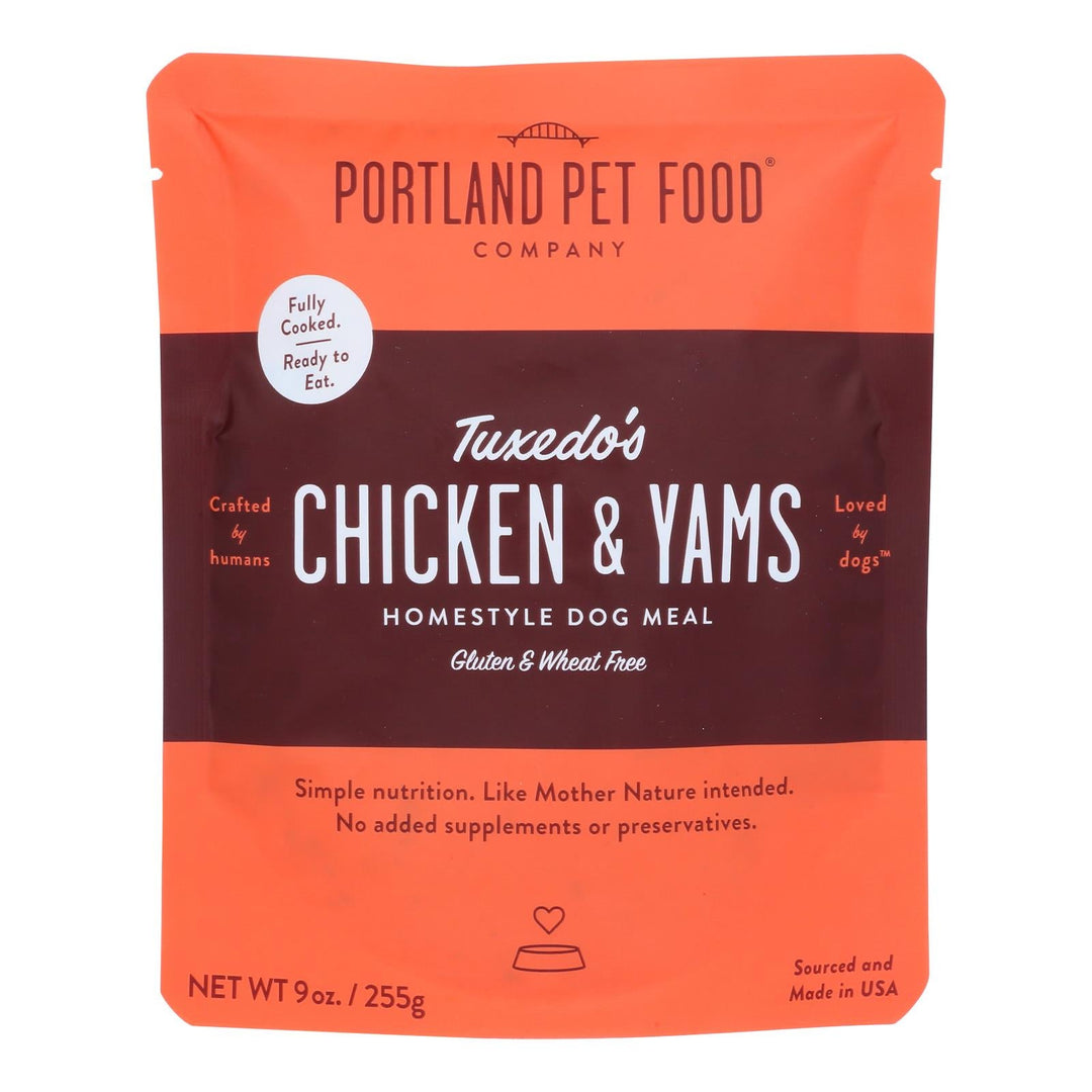 Portland Pet Food Company - Dog Meal Hmstyl Chicken Yams - Case Of 8 - 9 Oz - Maras Green