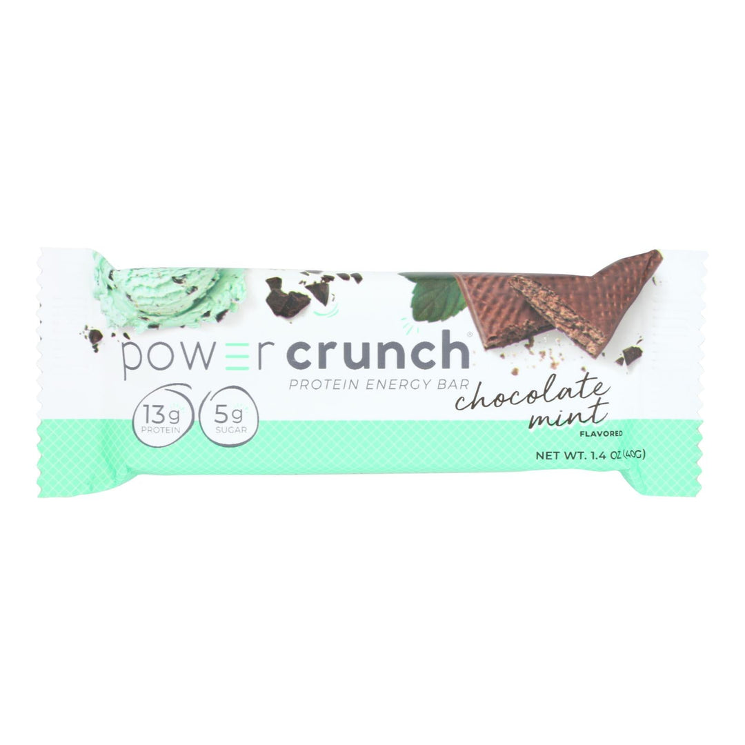 Power Crunch Protein Bars - Chocolate Mint Original - 40 Grm - Case Of 12 - Maras Green