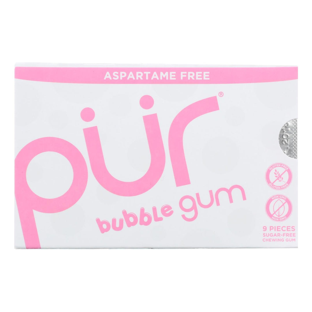 Pur Gum Bubble Gum - Sugar Free - Case Of 12 - 9 Count - Maras Green