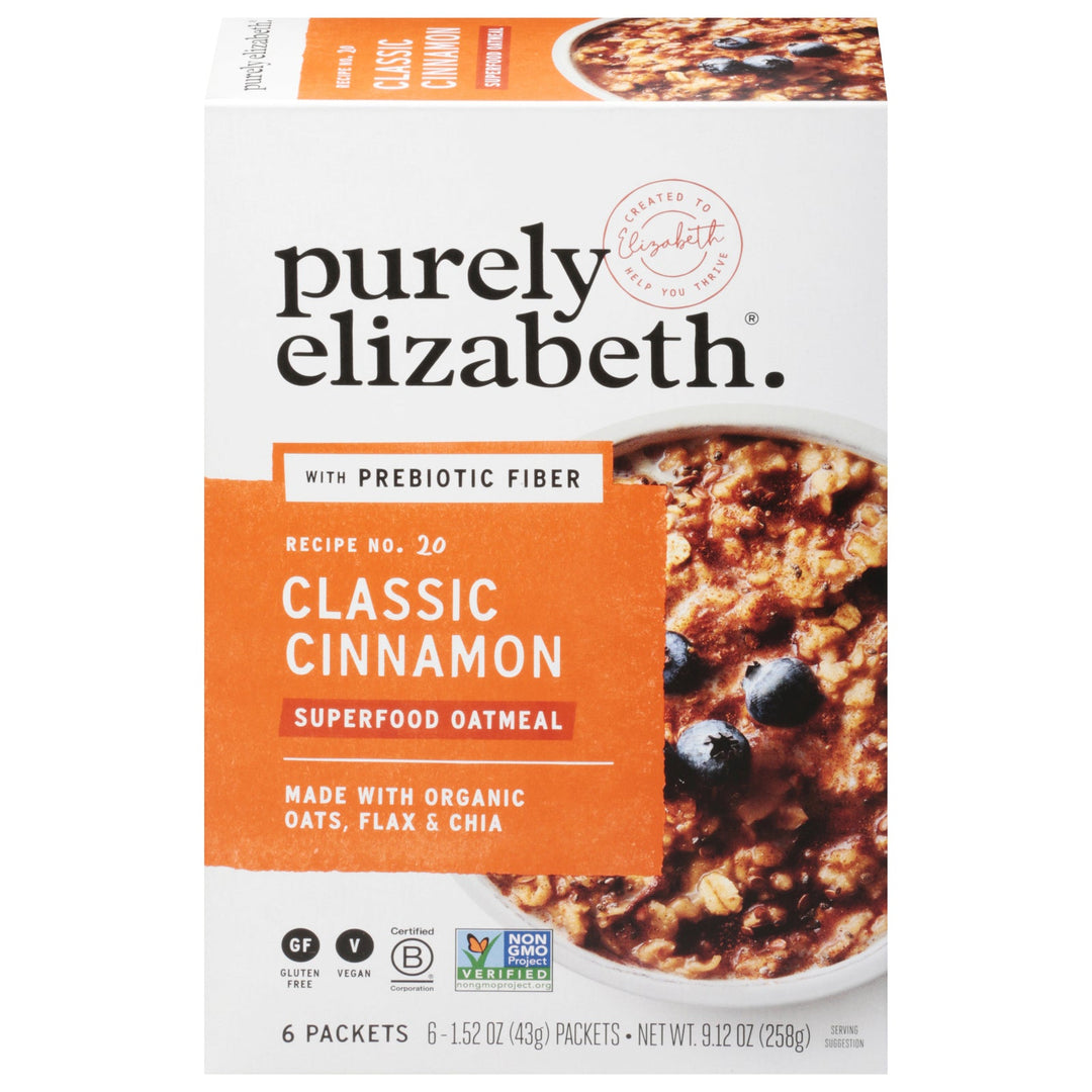 Purely Elizabeth - Sugar Free Oatmeal Classic Cinnamon - Case Of 6 - 9.12 Oz - Maras Green