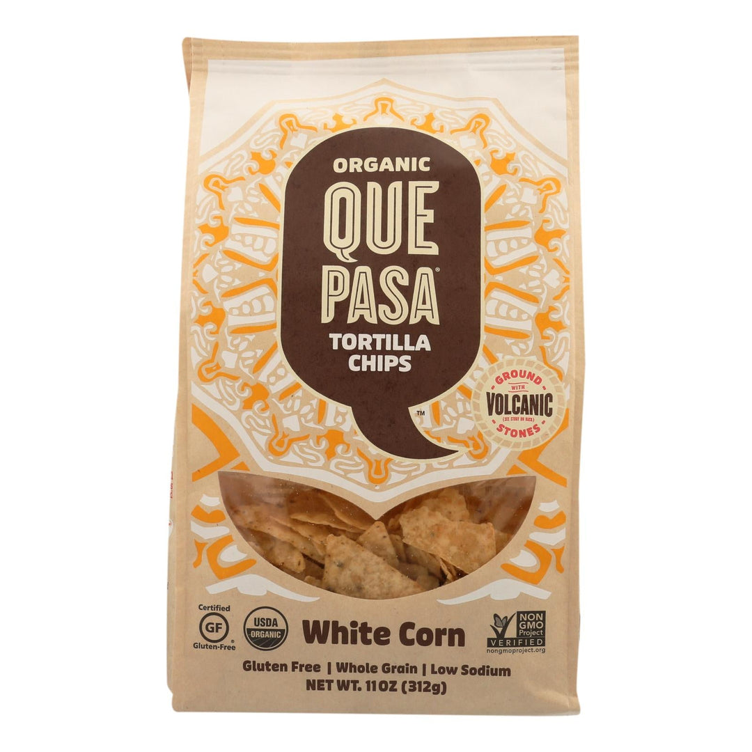 Que Pasa - Tortilla Chips White - Case Of 6 - 11 Oz - Maras Green