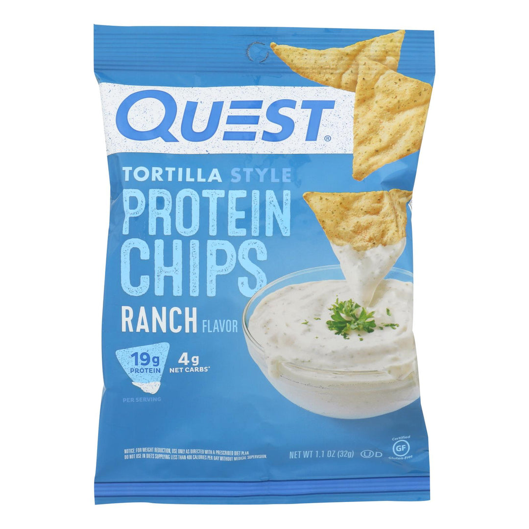 Quest Nutrition Ranch Tortilla Style Protein Chips, Ranch - Case Of 8 - 1.1 Oz - Maras Green