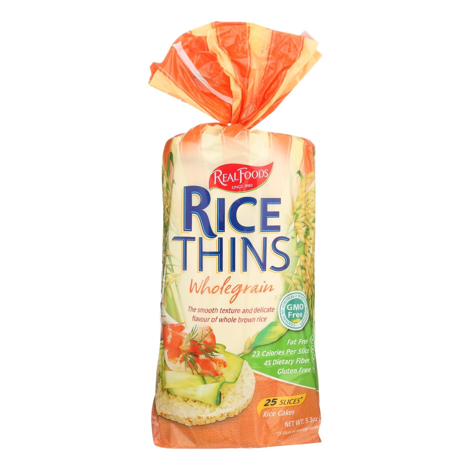 Real Foods Wholegrain Rice Thins - Case Of 6 - 5.3 Oz. - Maras Green