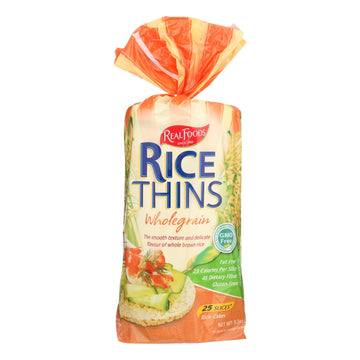Real Foods Wholegrain Rice Thins - Case Of 6 - 5.3 Oz. - Maras Green