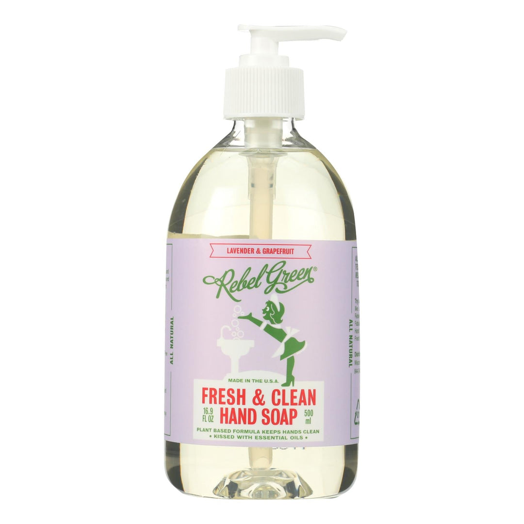 Rebel Green Hand Soap - Lavender - Case Of 4 - 16.9 Fl Oz - Maras Green