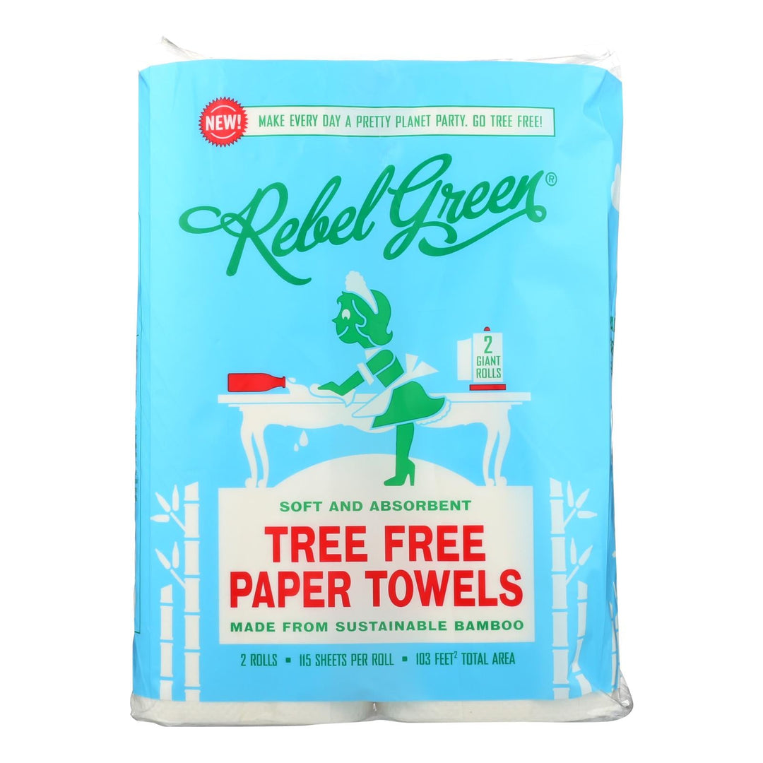 Rebel Green - Paper Towel Tree Free Bam - Case Of 12 - 2 Ct - Maras Green