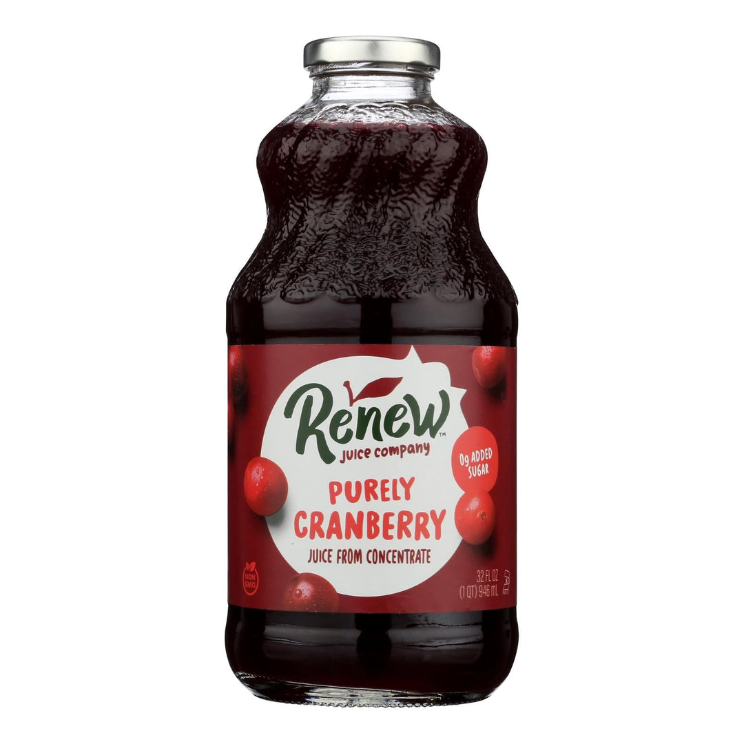 Renew Juice Company - Juice Purely Cranberry Juice - Case Of 6 - 32 Fluid Ounces - Maras Green