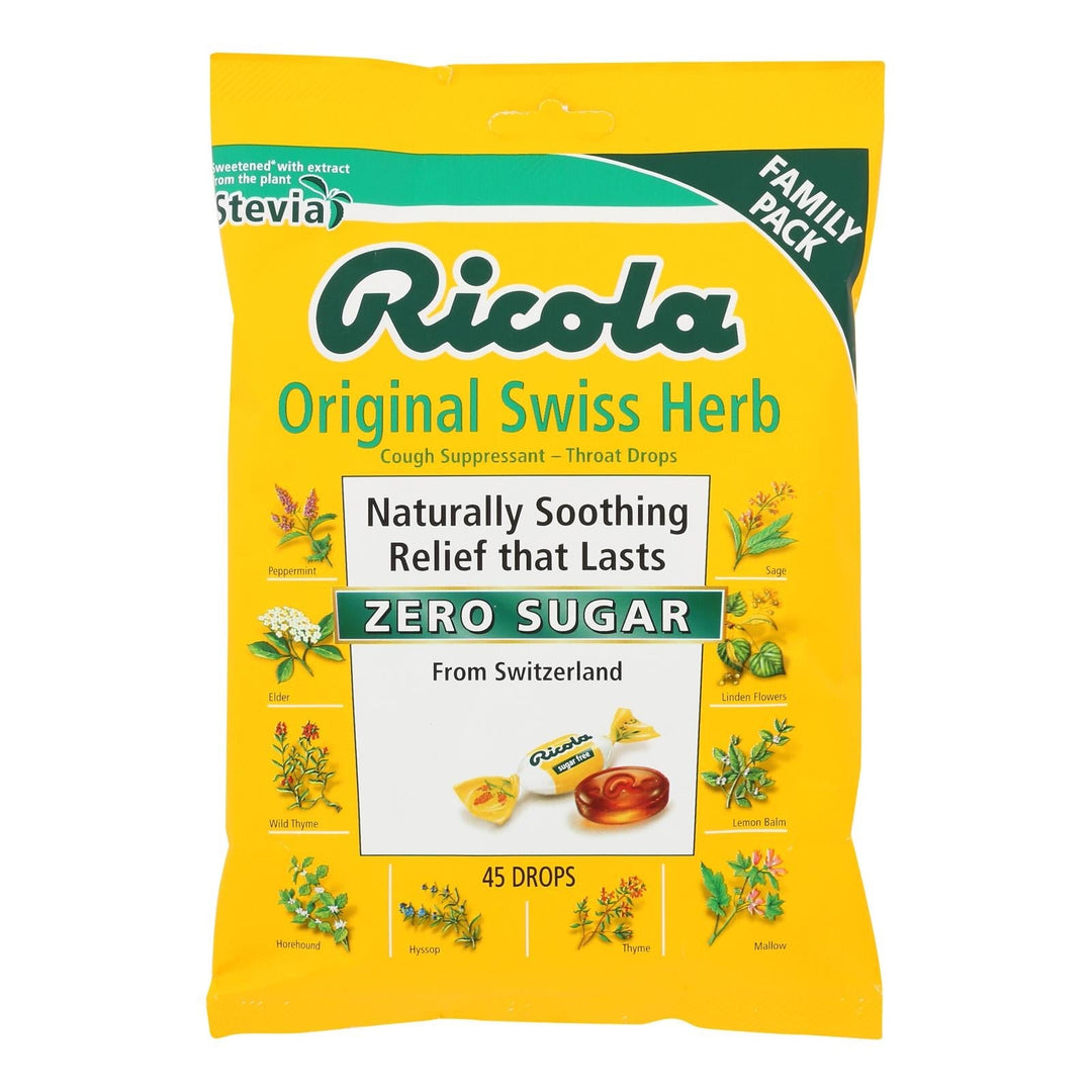 Ricola - Cghdrop Mnthrb Sugar Free W/stvia - Case Of 6 - 45 Ct - Maras Green