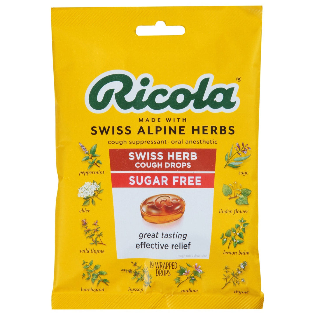 Ricola - Cough Drop Sugar Free Swiss Herb - Case Of 8 - 19 Ct - Maras Green