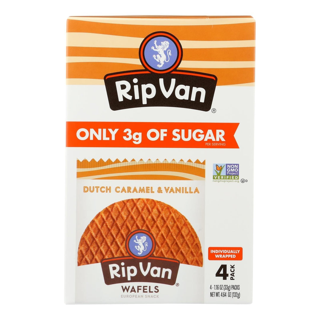 Rip Vanilla Wafels - Wafel Dtch Caramel Vanilla 4pk - Case Of 12 - 4.64 Oz - Maras Green