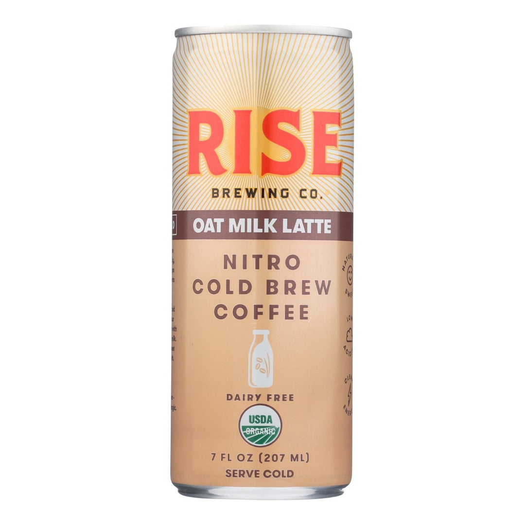 Rise Brewing Co. Nitro Cold Brew Coffee, Oat Milk Latte - Case Of 12 - 7 Fz - Maras Green