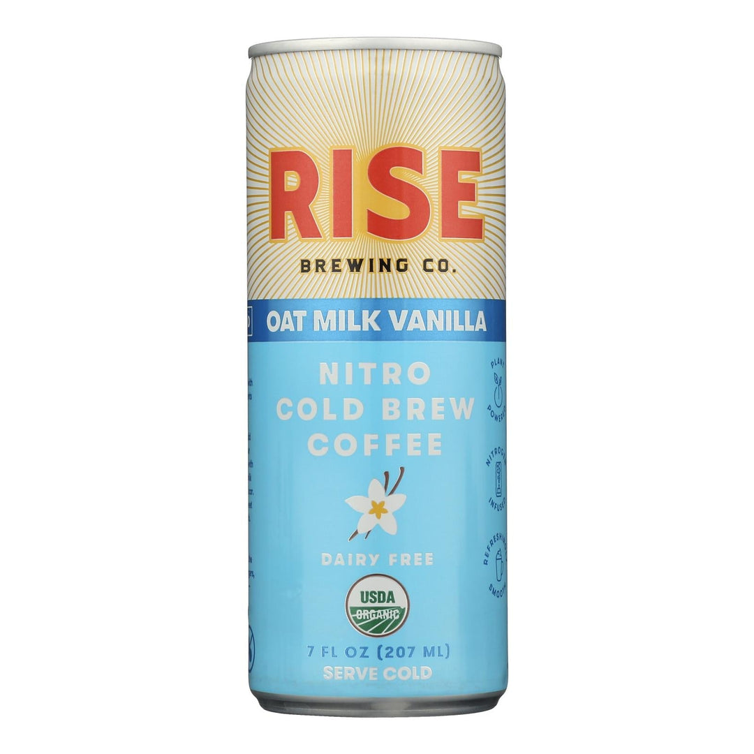 Rise Brewing Company - Cold Brew Organic Oatmilk Vanilla Light - Case Of 12 - 7 Fluid Ounces - Maras Green