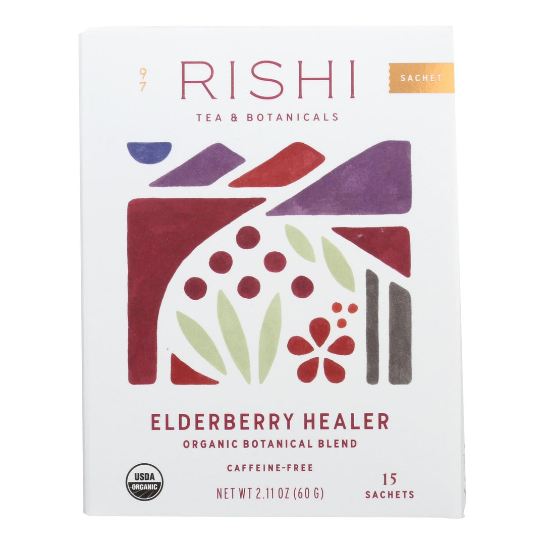 Rishi - Tea Elderberry Healer - Case Of 6 - 15 Bag - Maras Green