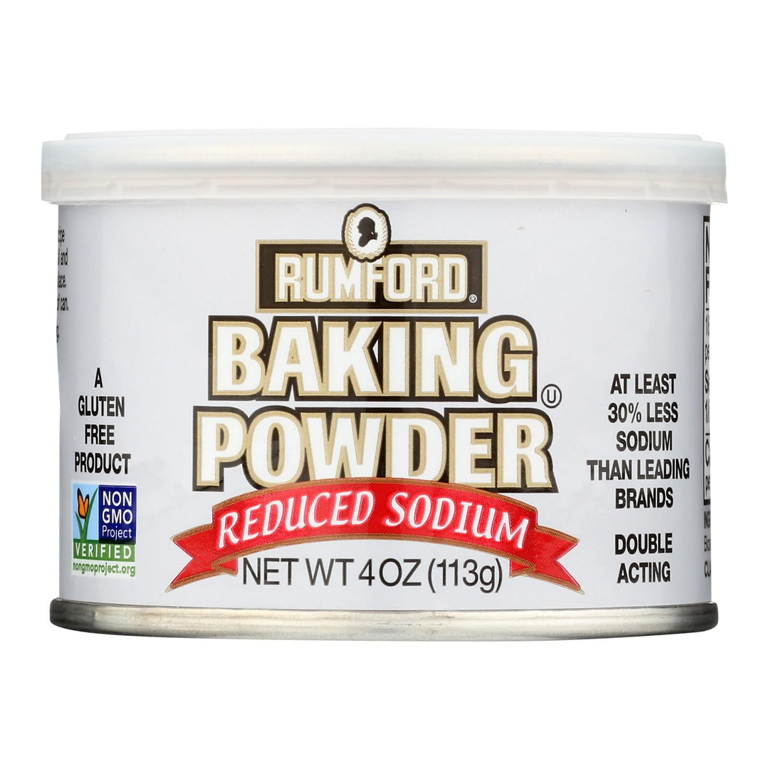 Rumford Baking Powder - Reduced Sodium - Case Of 24 - 4 Oz. - Maras Green