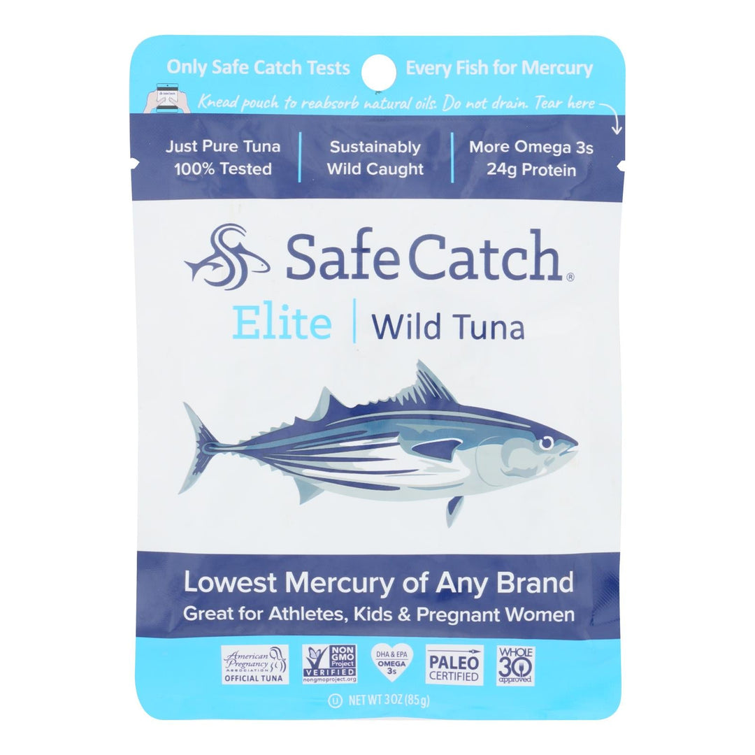Safe Catch - Tuna Elite Wild Ss Pouch - Case Of 12 - 3 Oz - Maras Green